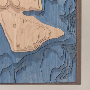 bainbridge island topographic wood map corner detail