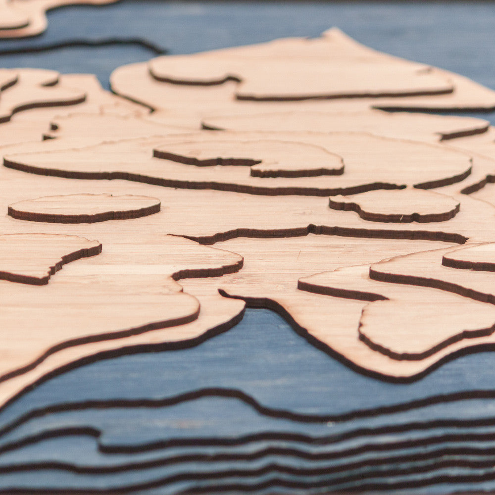 bainbridge island topographic wood map detail