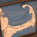cape cod topographic wood map angle