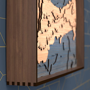 cape cod topographic wood map frame rail detail
