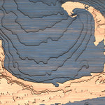 cape cod topographic wood map closeup