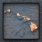 hawaii topographic wood map full