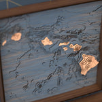 hawaii topographic wood map angle