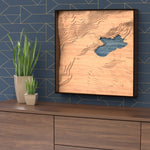pinecrest lake topographic wood map styled
