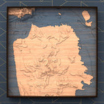 san francisco topographic wood map full