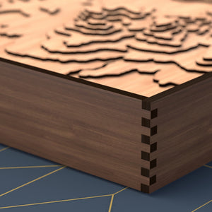 san francisco topographic wood map frame corner detail