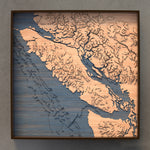 vancouver island topographic wood map full