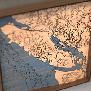 vancouver island topographic wood map angle