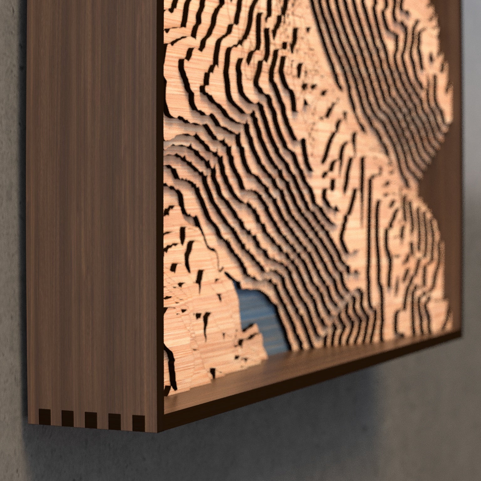 whistler blackcomb topographic wood map frame rail detail