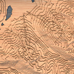 whistler blackcomb topographic wood map closeup