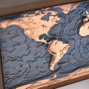 world topographic wood map angle